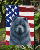 Blue Chow Chow American Flag Garden Flag