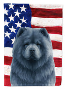 Blue Chow Chow American Flag Garden Flag
