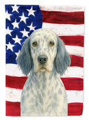 Blue Belton English Setter American Flag House Flag