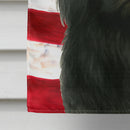 Black Pekingese American Flag House Flag