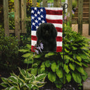 Black Pekingese American Flag Garden Flag