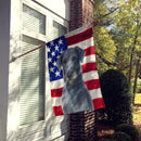 Blue-Gray Scottish Deerhound American Flag House Flag