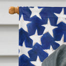 Blue-Gray Scottish Deerhound American Flag House Flag