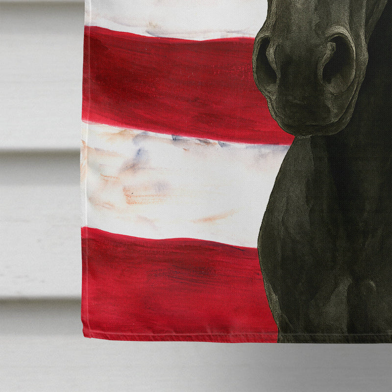 Black Andalusian Horse American House Flag