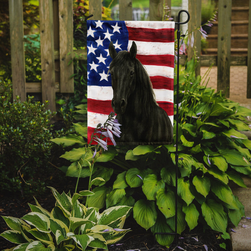 Black Andalusian Horse American Garden Flag