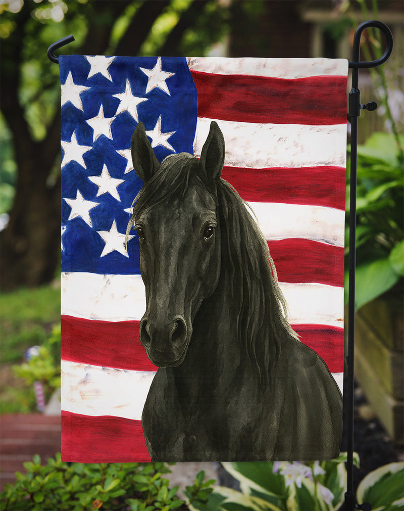 Black Andalusian Horse American Garden Flag