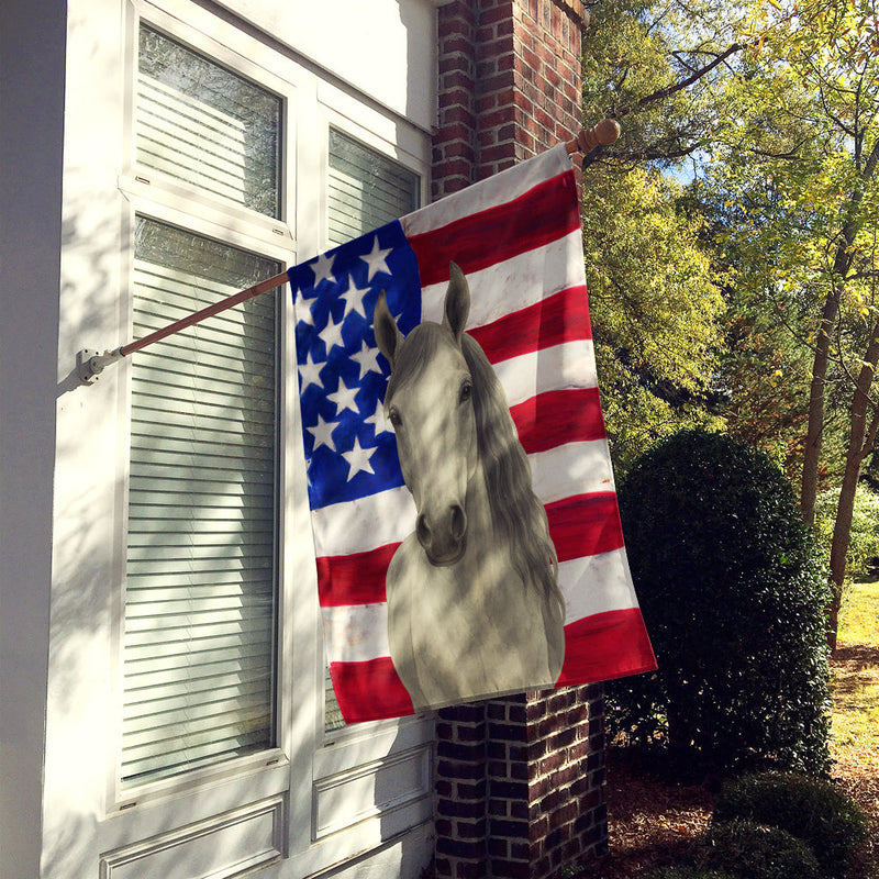 Gray Arabian Horse American House Flag