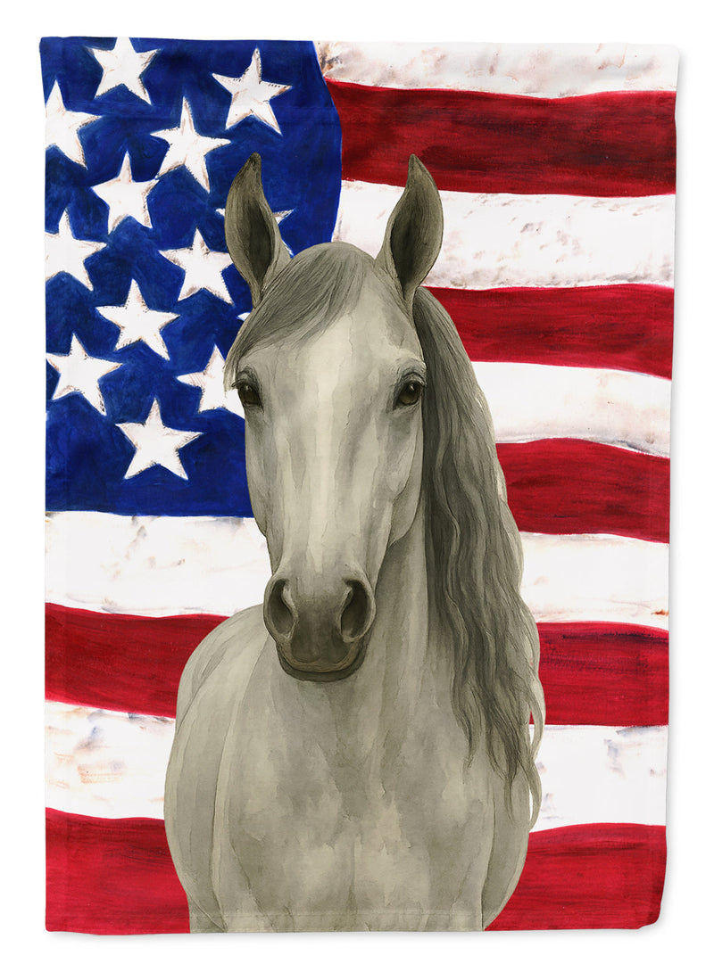 Gray Arabian Horse American House Flag