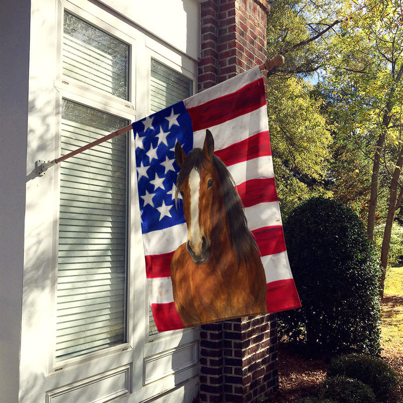 Bay Clydesdale Horse American House Flag