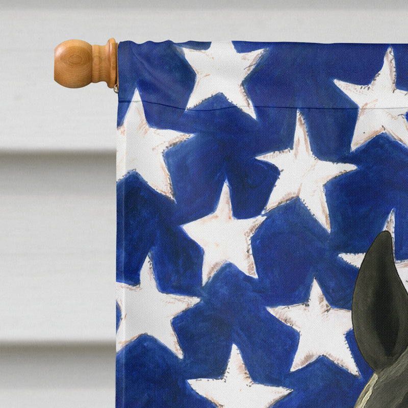 Black Friesian Horse American House Flag