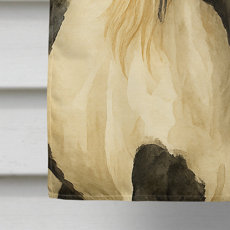 Piebald Gypsy Vanner Horse American House Flag