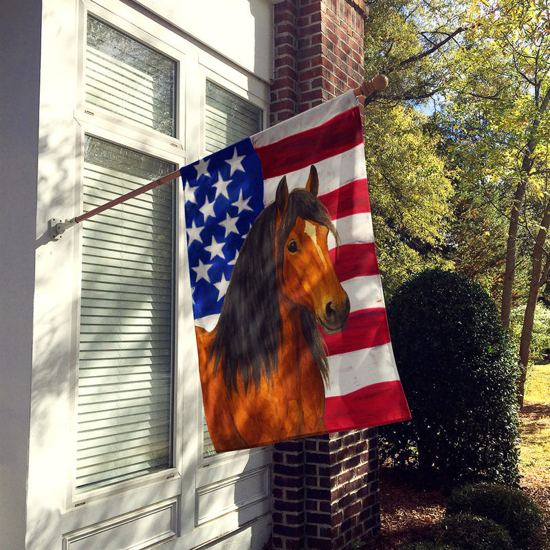 Bay Gypsy Vanner Horse American House Flag