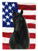 Black Morgan Horse American House Flag