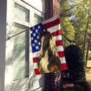 Black Tobiano Paint Horse American House Flag