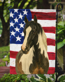 Black Tobiano Paint Horse American Garden Flag