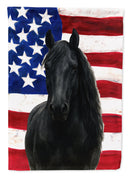 Black Percheron Horse American House Flag