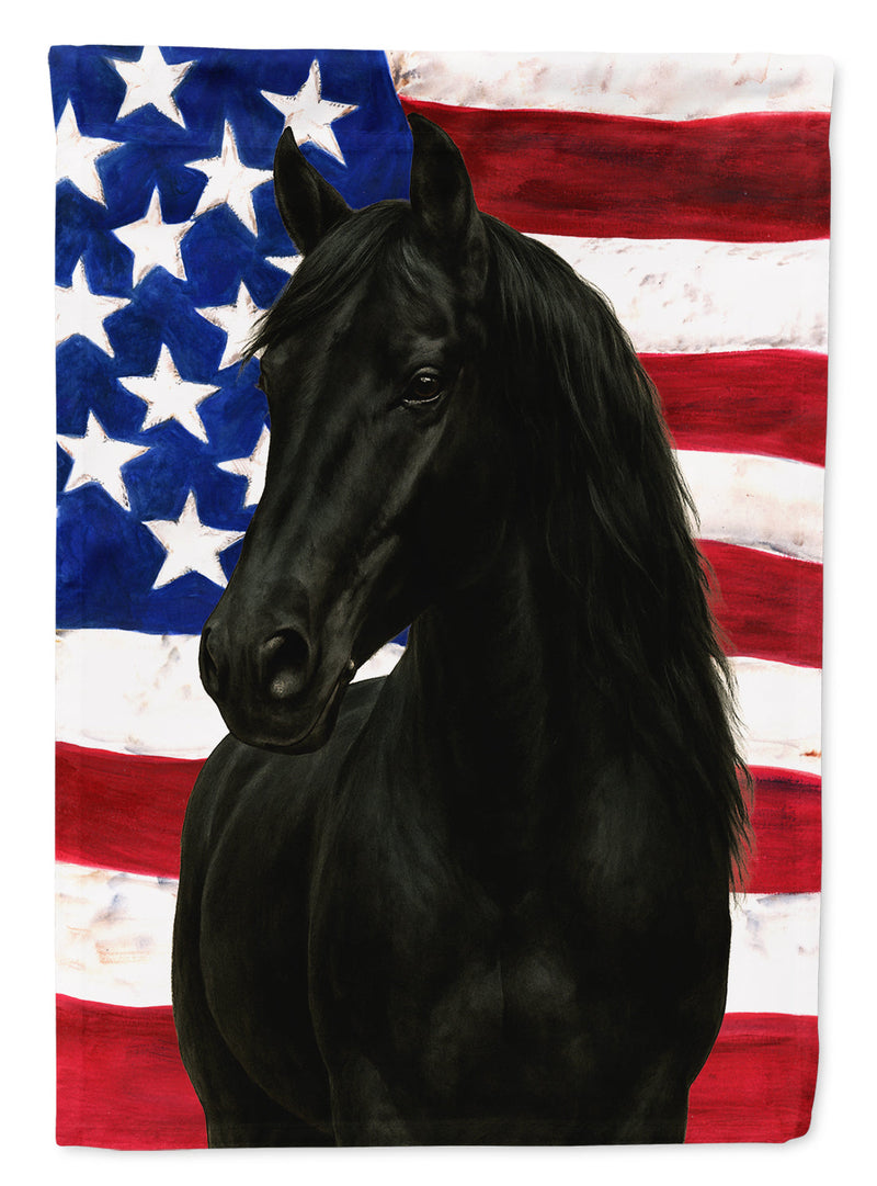Black Rocky Mountain Horse American House Flag