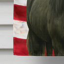Black Shetland Pony American House Flag
