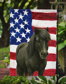 Black Shetland Pony American Garden Flag