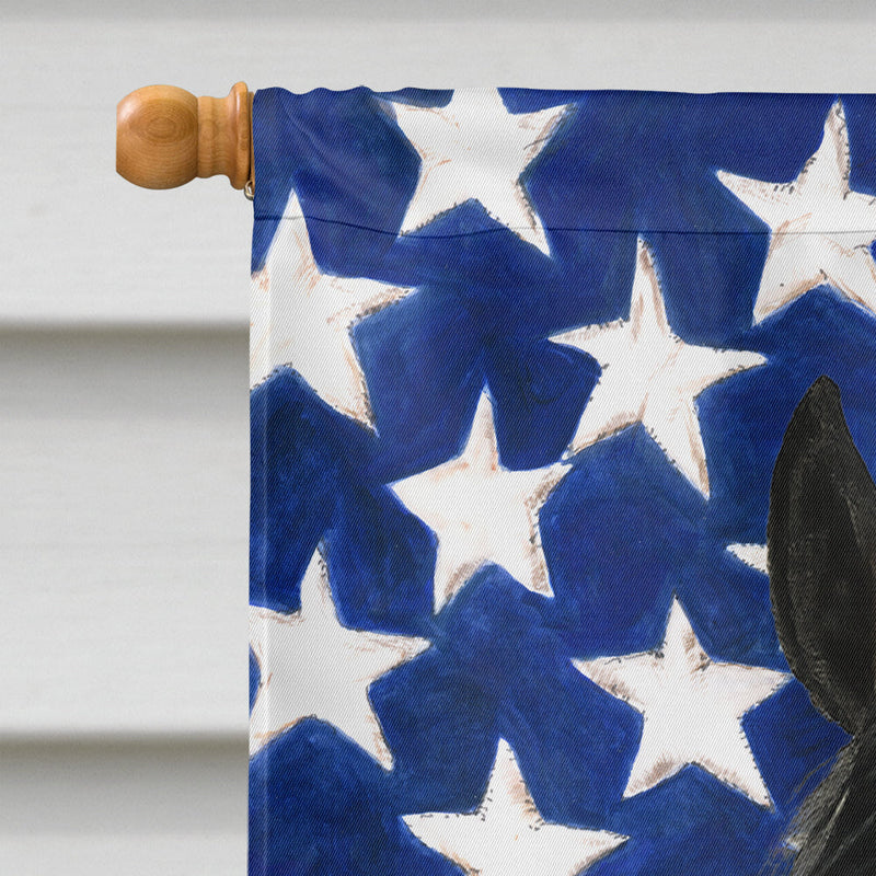 Black Thoroughbred Horse American House Flag