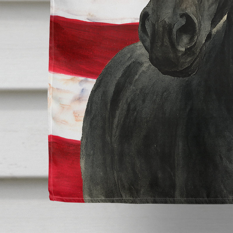 Black Thoroughbred Horse American House Flag