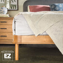 Annette Contemporary Upholstered Headboard Curved Wood Bed Frame