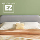 Annette Contemporary Upholstered Headboard Curved Wood Bed Frame