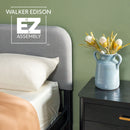 Annette Contemporary Upholstered Headboard Curved Wood Bed Frame