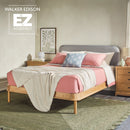 Annette Contemporary Upholstered Headboard Curved Wood Bed Frame