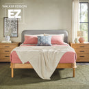 Annette Contemporary Upholstered Headboard Curved Wood Bed Frame