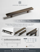 Rail, Antique Brass Cabinet Pulls
