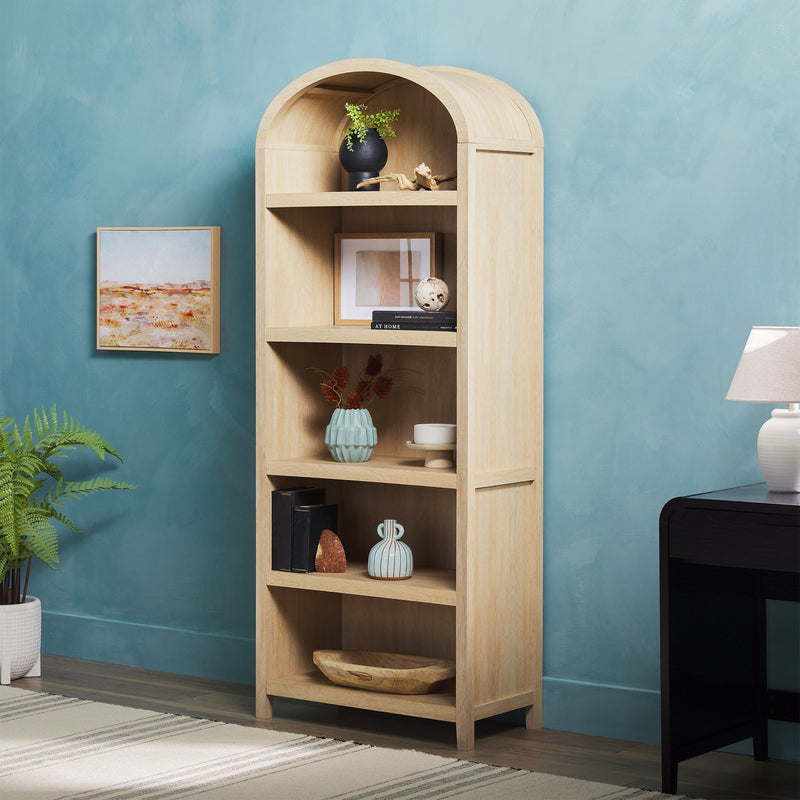 Chantelle Modern Arched Bookshelf with Open Shelves