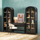 Chantelle Modern Arched Bookshelf with Glass Doors