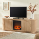 Chloe Modern Scandinavian Reeded Fireplace TV Stand in 2 Sizes