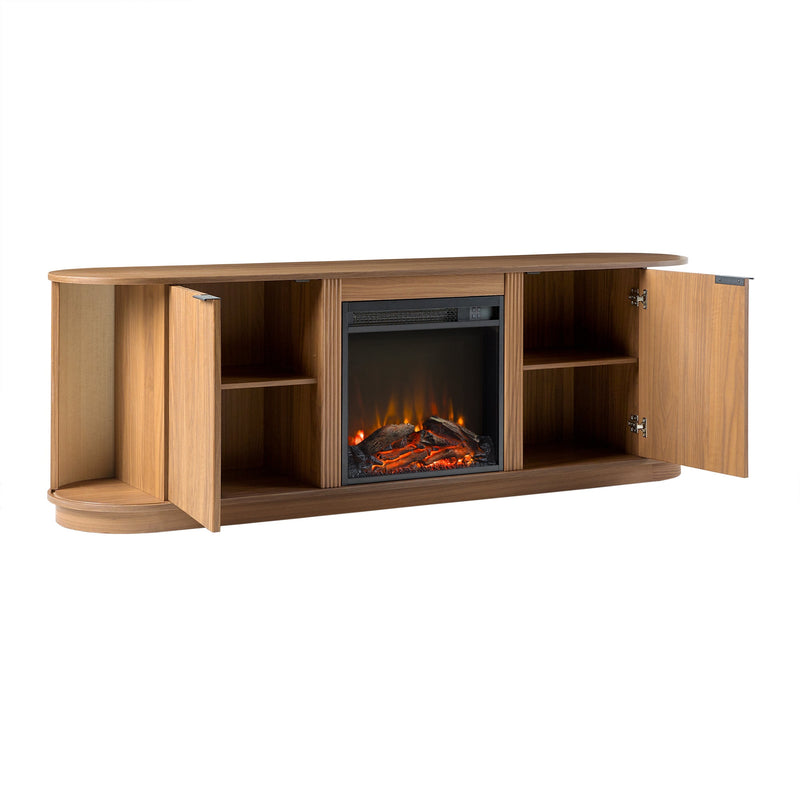 Chloe Modern Scandinavian Reeded Fireplace TV Stand