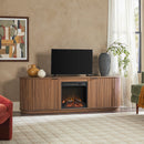 Chloe Modern Scandinavian Reeded Fireplace TV Stand in 2 Sizes
