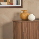 Chloe Modern Scandinavian Reeded Fireplace TV Stand in 2 Sizes