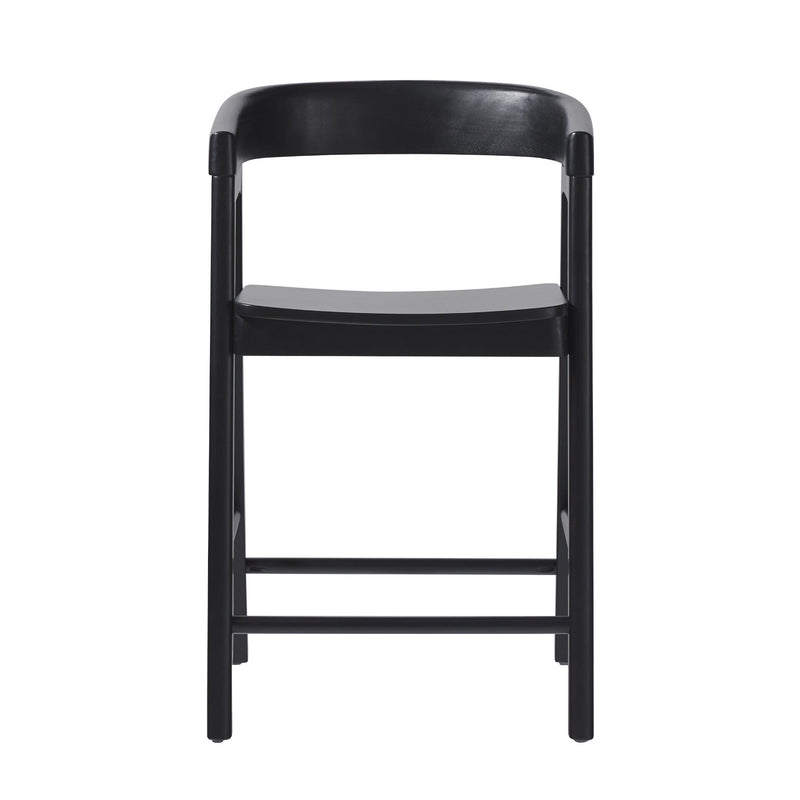 Ezra Modern Solid Wood Rounded Back Single Counter Stool