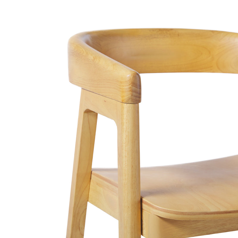 Ezra Modern Solid Wood Rounded Back Single Counter Stool