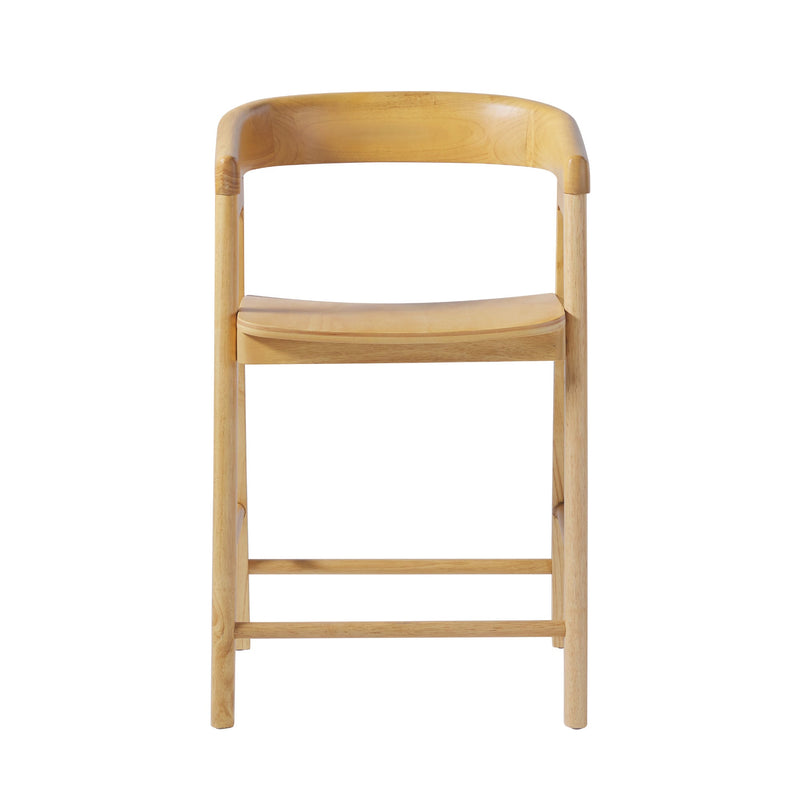 Ezra Modern Solid Wood Rounded Back Single Counter Stool