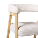 Ezra Modern Single Solid Wood Counter Stool with Boucle Upholstery