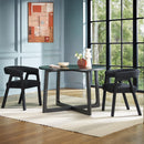 Ezra Modern Boucle Solid Wood Rounded Back Dining Chair (Set of 2)