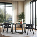 Ezra Modern Boucle Solid Wood Rounded Back Dining Chair (Set of 2)