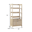 Holmes Modern Scandinavian Reeded Wide Bookshelf