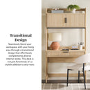 Holmes Modern Scandinavian Reeded Writing Storage Desk with USB