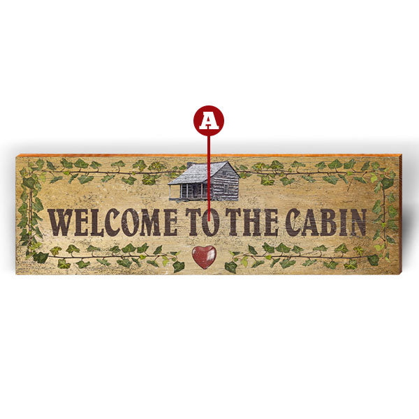 Customizable Cabin Vines "Welcome To" | Wall Art Print on Real Wood