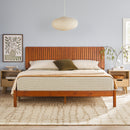 Cama Slatted Headboard Mid-Century Modern Solid Wood Bed