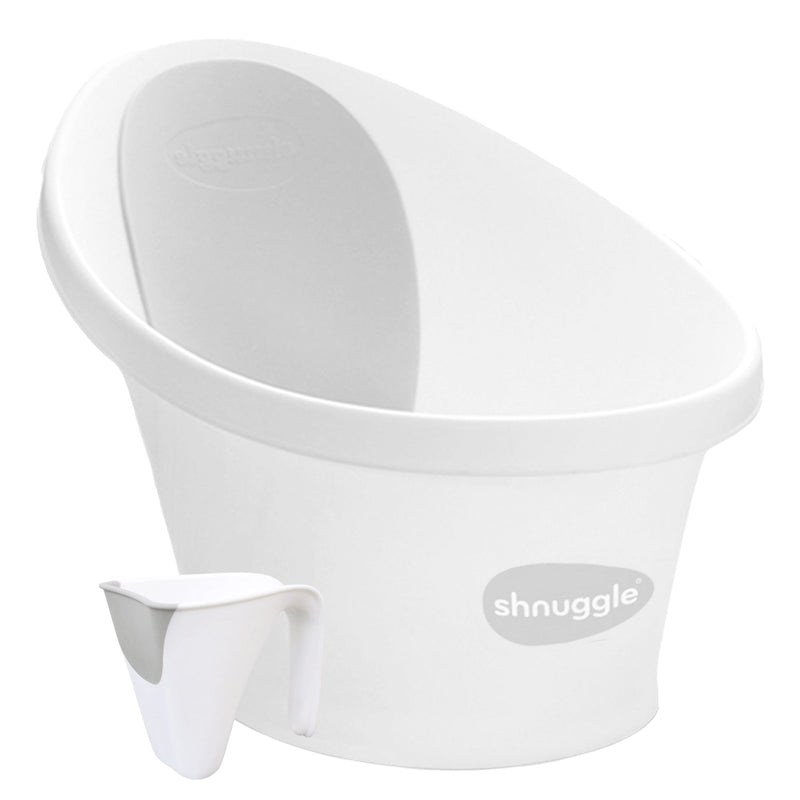 Newborn Bath Essentials Bundle | Baby Bath with Support Bump, Soft Backrest & Rinse Jug | Safe & Stylish Bathtime Set