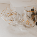 Snowflakes Stemless Wine Glass - Boxed Set of 2 by Sweet Water Decor