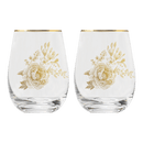 Delft Stemless Wine Glass - Boxed Set of 2 by Sweet Water Decor